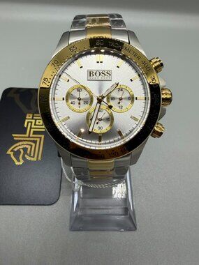 HUGO BOSS Ikon Silver/Gold Stainless Steel Men's Watch 46.1mm – Ref. HB1512960